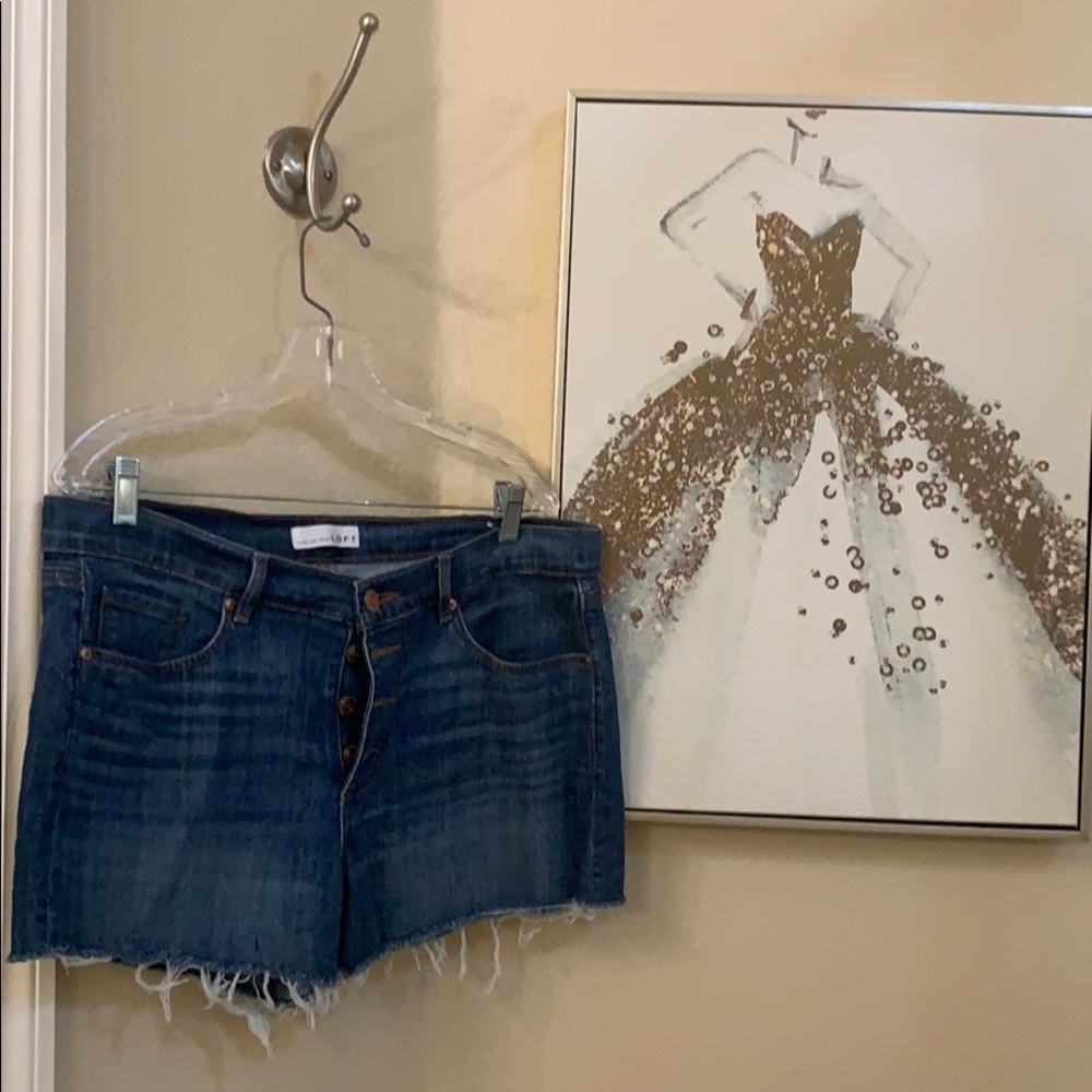 Denim Button Fly Cutoffs LOFT